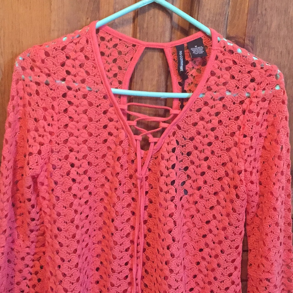 NWT Macy’s No Comment Crocheted Bell Slv Top - Picture 9 of 13